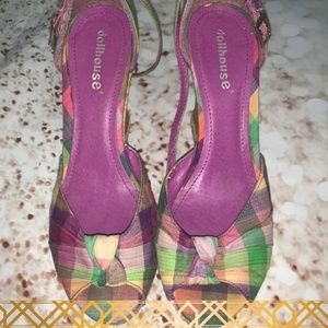 Pastel Plaid Dollhouse Wedges